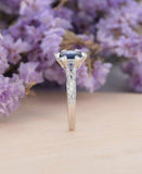 2ct Oval Cut Blue Sapphire Engagement Ring 14k WhiteGold Finish Unique Solitaire