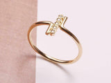 Bezel Set Minimalist Engagement Ring 0.5ct Round Cut Diamond 14k YellowGold Over