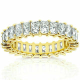 6.5ct Radiant Cut Diamond Trendy Full Eternity Wedding Band 14K Yellow Gold Over