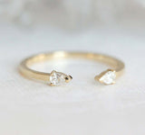 0.4ct Pear Cut Diamond Engagement Ring 14k Yellow Gold Finish Open Solitaire