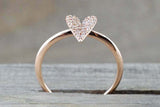 1ct Round Cut Diamond Engagement Ring 14k Rose Gold Finish Heart Shape Solitaire