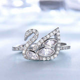 3.5ct Marquise Cut VVS1D Diamond Duck Swan Engagement Ring 14k White Gold Finish