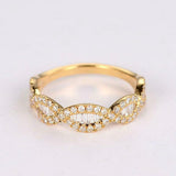 Infinity Half Eternity Wedding Band 2ct Baguette Cut Diamond 14k YellowGold Over