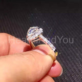 1.2ct Heart Cut Simulated Diamond Round Accents Halo Ring 14k White Gold Plated