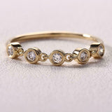 1ct Round Cut Diamond Open Link Stackable Minimalist Band 14k Yellow Gold Finish