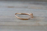 0.4ct Round Cut Diamond Wedding Band 14k Rose Gold Finish Open Curve Anniversary