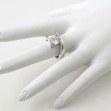 2.25ct Round Cut Diamond Engagement Ring Unique Bypass 14k White Gold Finish