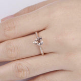 1.5ct Heart Cut Peach Morganite Diamond Accent Solitaire Ring 14k Rose Gold Over