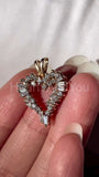 1ct Round Cut Moissanite Open Heart Valentine Pendant 14k Yellow Gold Plated