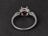 1.2ct Oval Cut Red Garnet Engagement Ring 14k White Gold Finish Accent Solitaire