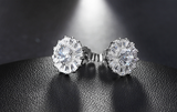 4ct Round Cut Diamond Halo Elegant Party Wear Stud Earrings 14k WhiteGold Finish