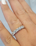 3ct Round Cut Moissanite Full Eternity Women Wedding Band 14k White Gold Plated