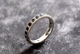 1ct Round Cut Blue Sapphire Channel Set Full Eternity Band 14k White Gold Finish