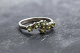 1.2ct Engagement Ring Round Cut Green Peridot Bypass 14k White Gold Finish