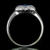 3Ct Princess Cut Diamond Blue Sapphire Halo Engagement Ring 14K White Gold Over