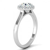 1ct Round Cut VVS1D Diamond Classic Halo Engagement Ring 14k White Gold Finish