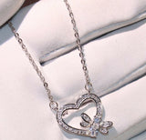 1.6ct Oval Cut Diamond Honey Bee Heart Shape Pendant Chain 14k White Gold Finish