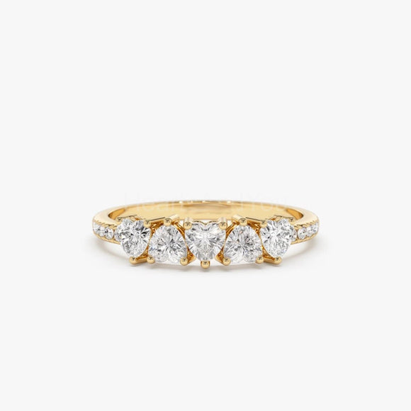 1ct Heart Simulated Diamond Solitaire with Accents Ring 14k Yellow Gold Plated