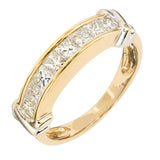 2ct Princess Diamond Wedding Band Half Eternity Channel Set 14k Yellow Gold Over