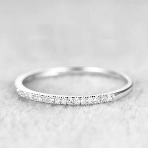 Half Eternity Women Wedding Ring Band 1ct Round Cut Diamond 14k WhiteGold Finish