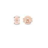 1ct Oval Cut Peach Morganite Solitaire Stud Earrings Women 14k Rose Gold Finish