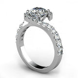 1.7ct Round Cut Diamond Swirl Twist Solit Engagement Ring 14k White Gold Finish