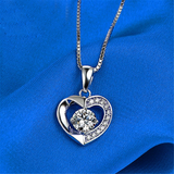 1.2ct Round Cut VVS1D Diamond Pendant Heart Shape 14k White Gold Finish NO CHAIN