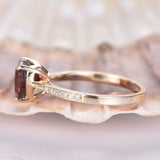 1ct Heart Cut Red Garnet Solitaire Promise Engagement Ring 14k Rose Gold Finish