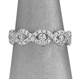 2Ct Round Cut Diamond Infinity Halo Design Wedding Band 14K White Gold Finish