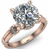 3.5ct Round Cut Diamond Stylish Solitaire Hidden Halo Ring 14k White Gold Finish