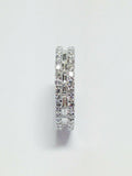 5Ct Baguette Cut Diamond Three Row Eternity Wedding Band 14K White Gold Finish