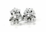 0.15ct Round Cut Diamond Star Round Design Stud Earrings 14k White Gold Finish