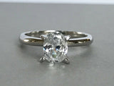 Solitaire Promise Engagement Ring 1ct Oval Cut VVS1 Diamond 14k WhiteGold Finish