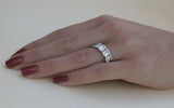 5Ct Baguette Cut Diamond Half Eternity Stylish Wedding Band 14K White Gold Over