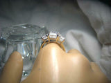 Trilogy Solitaire Engagement Ring 2.5ct Emerald Cut Diamond 14k WhiteGold Finish