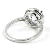 3.4ct Round Cut Diamond Engagement Ring Halo Solitaire 14k White Gold Finish