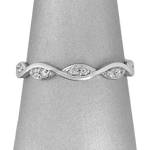 1Ct Round Cut Diamond Petite Infinity Design Wedding Band 14K White Gold Finish