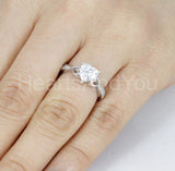 1ct Heart Simulated Diamond Solitaire with Accents Ring 14k White Gold Plated