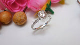 0.7ct Round Cut Peach Morganite Engagement Ring 14k White Gold Finish Solitaire