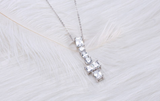 2.3ct Radiant Cut Diamond Brilliant Long Pendant with Chain 14k WhiteGold Finish