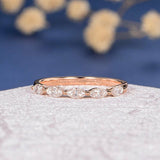 0.5ct Marquise Cut Diamond Infinity Eternity Wedding Band 14k Rose Gold Finish