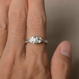 Two Stone Promise Engagement Ring 2ct Trillion Cut Diamond 14k White Gold Finish