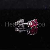 0.7ct Round Cut Simulated Pink Ruby Solitaire Stud Earrings 14k WhiteGold Plated