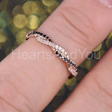 1ct Round Simulated Black Diamond Full Eternity Wedding Band 14k RoseGold Plated