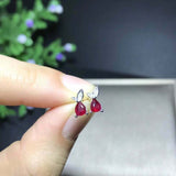 1ct Pear Cut Pink Ruby Leaf Petal Minimalist Stud Earrings 14k White Gold Finish