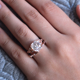 2ct Asscher Cut Diamond Engagement Ring 14k Rose Gold Finish Wedding Bridal Set