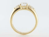 3ct Emerald Cut Diamond Engagement Ring Pear Accents Trilogy 14k YellowGold Over