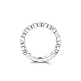 Milgrain Stackable Wedding Band 0.29ct Round Cut Diamond 14k White Gold Finish