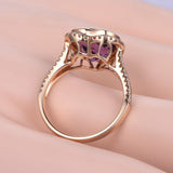 1.8ct Heart Cut Purple Amethyst Split Shank Engagement Ring 14k Rose Gold Finish