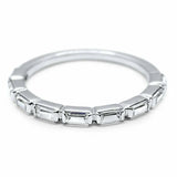 1.3ct Baguette Diamond Stylish Half Eternity Wedding Band 14k White Gold Finish